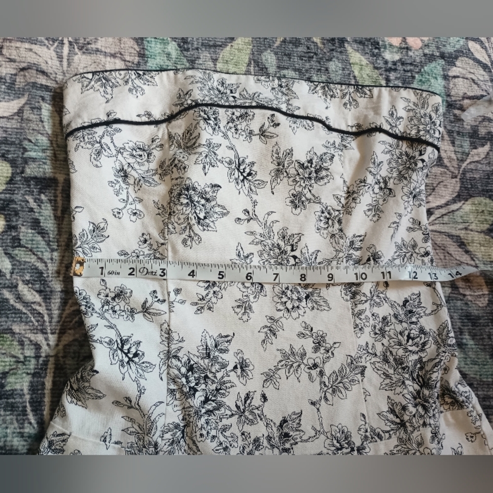 Vintage Studio Y Y2K Strapless Dress 9/10 Floral Drop Waist Coquette Romantic - Picture 9 of 12